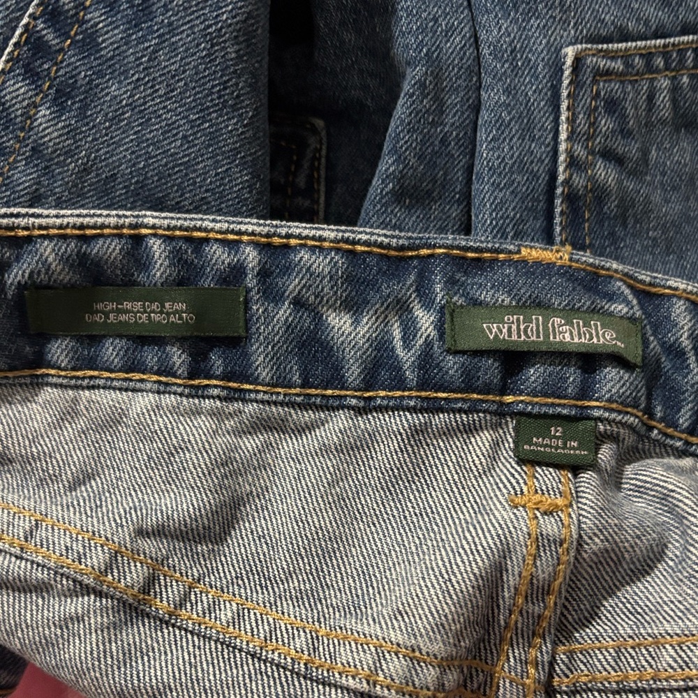 Wild Fable Blue dad Jeans with Patches - Picture 4 of 5